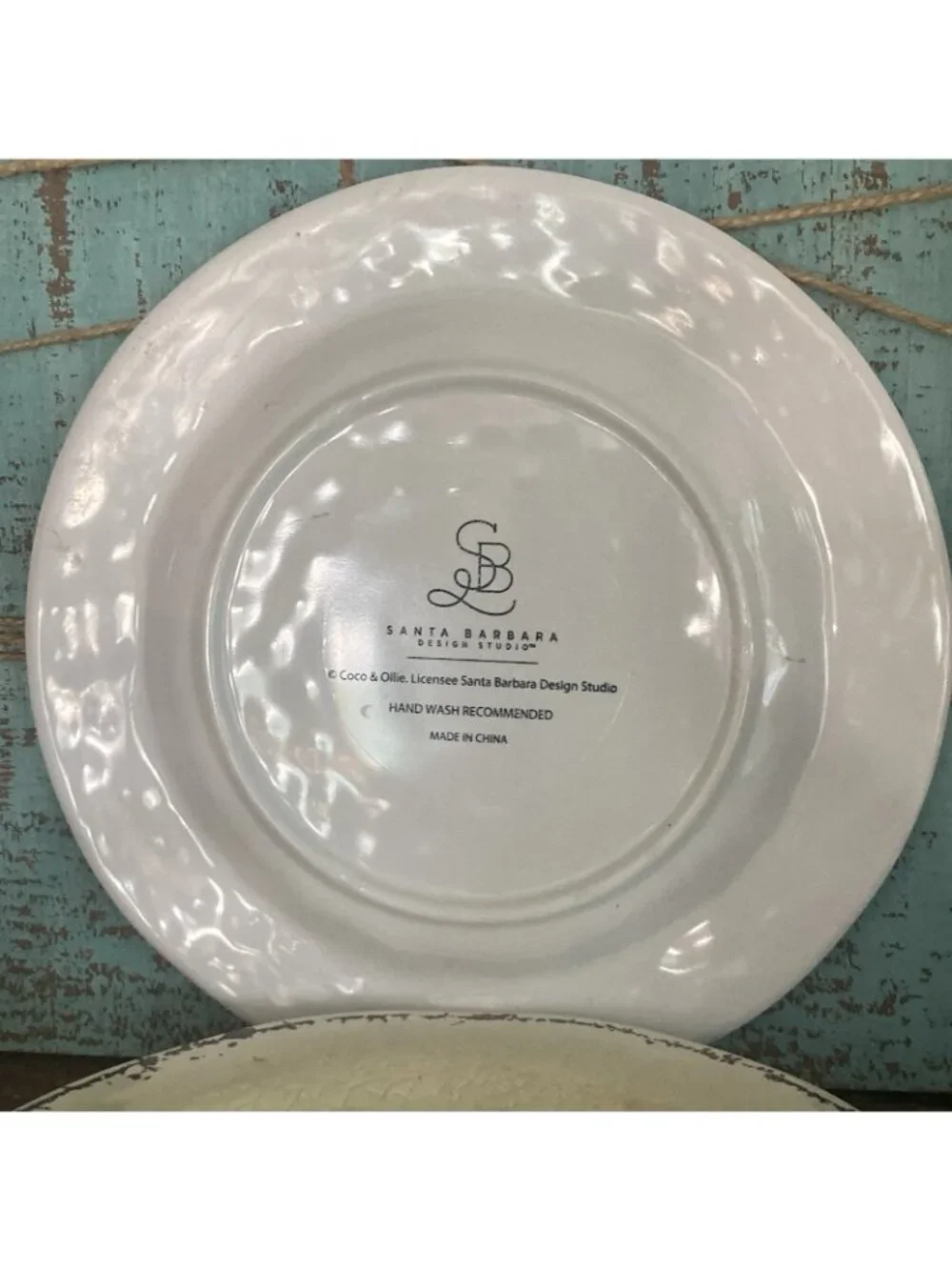 Santa Barbara Design Studio BON Appetit Melamine Plates 4 Rustic Appetizer 6”